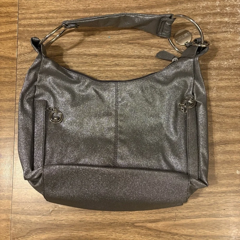 Jennifer Lopez Shimmering Gray Shoulder Bag
